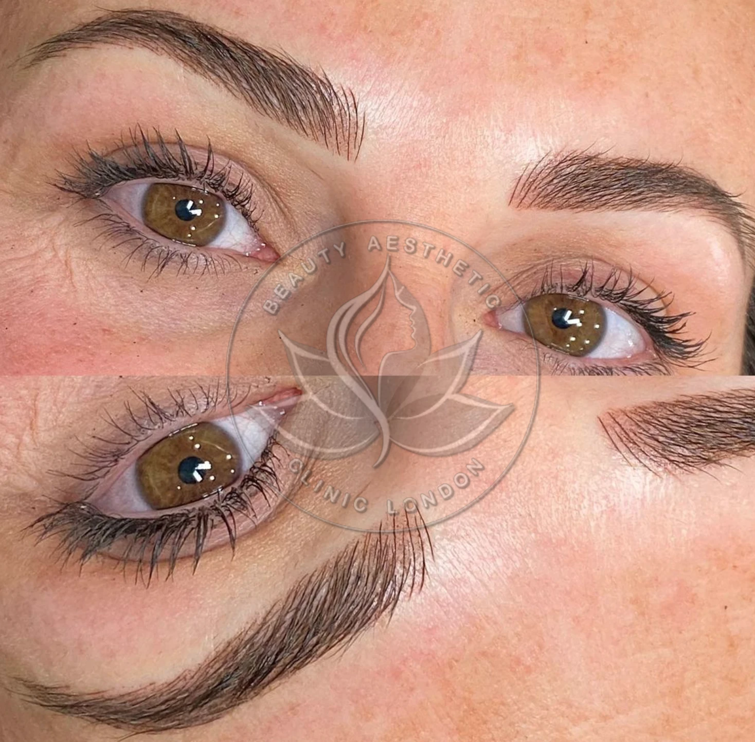 Hyper realistic nanoblading eyebrows London before and after result